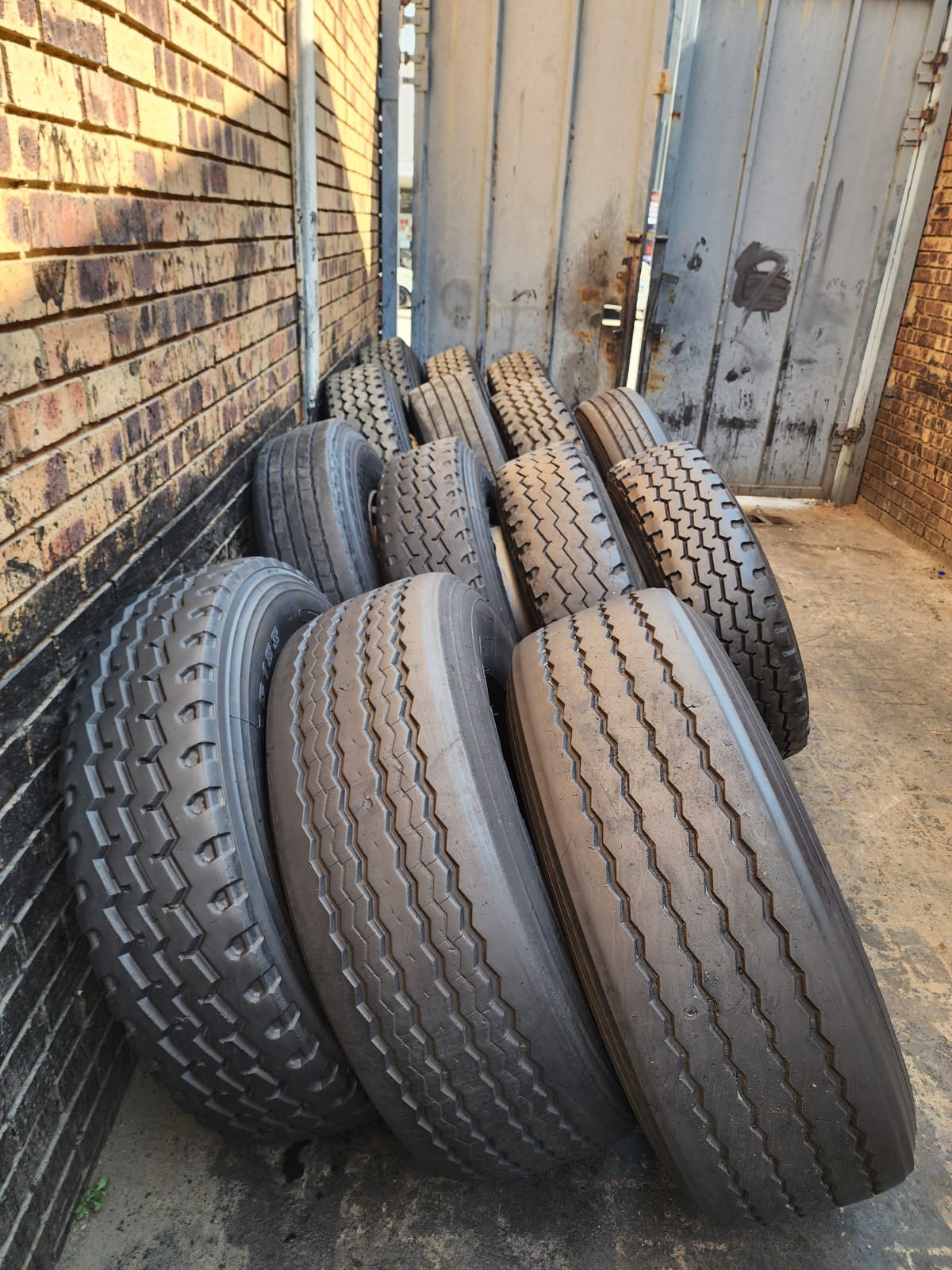 Truck tyre close-up